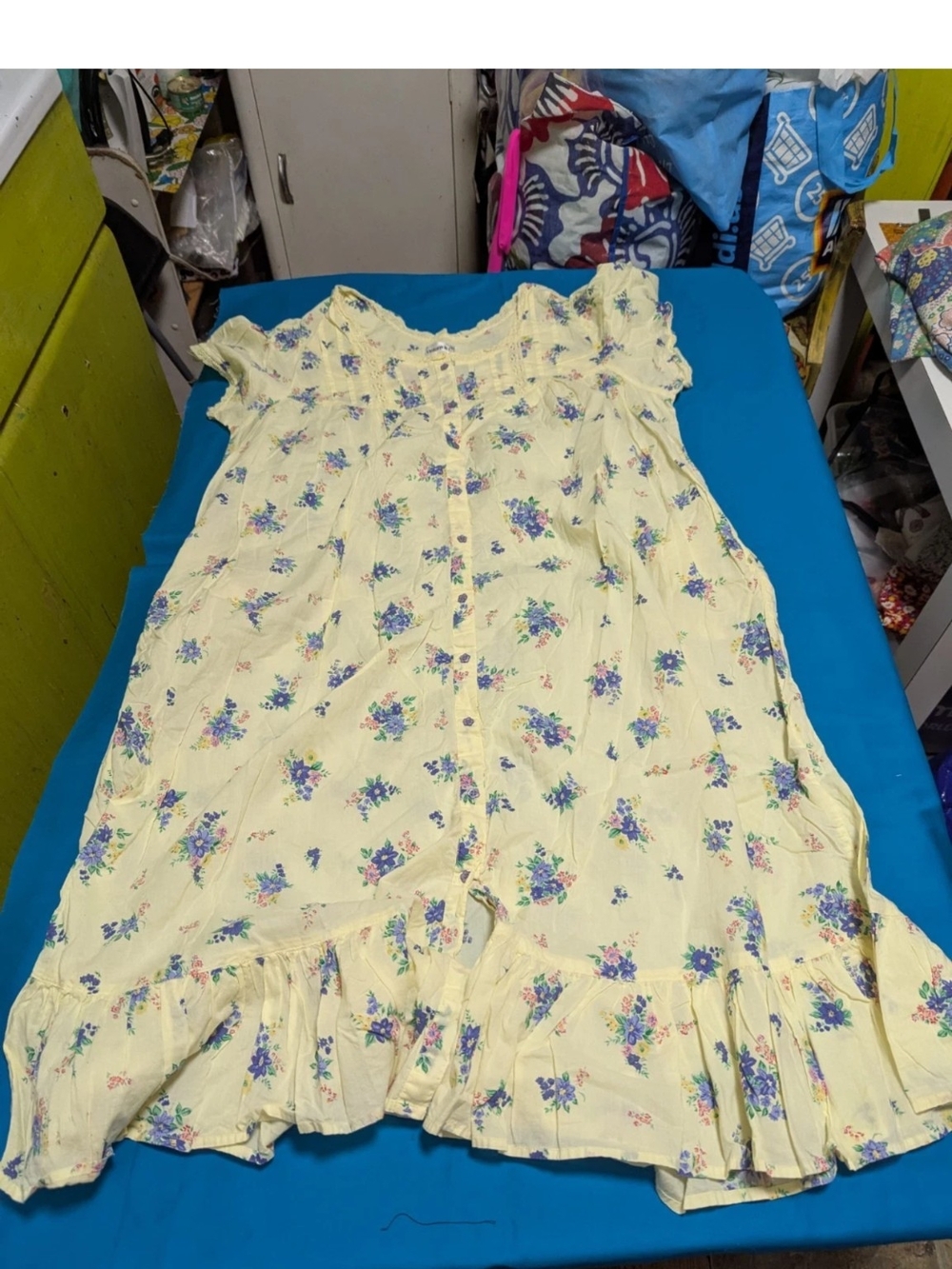 Romantic Yellow Size 18/20 Floral Summer House Dress Prarrie - Picture 5 of 7